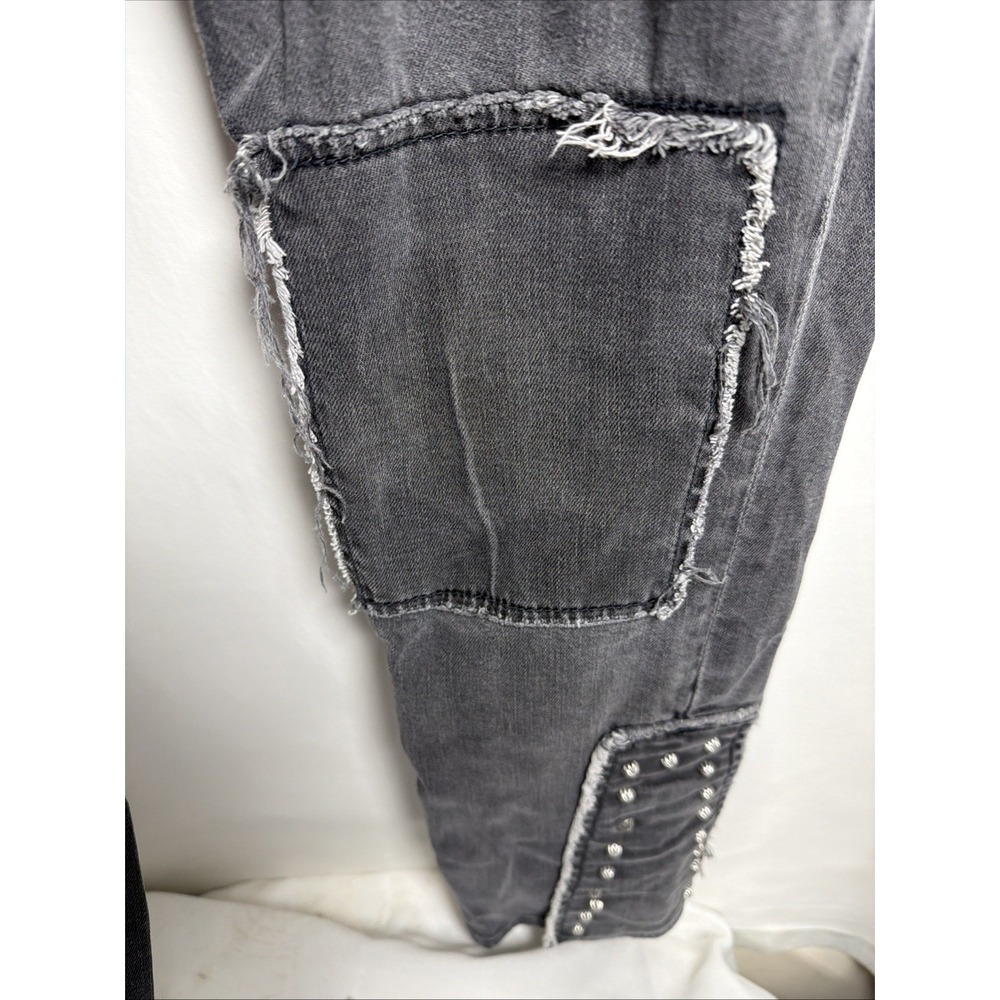 Allen B. Women Y2K Jeans Mid Rise With Fringes Embellished Starburst Snaps Sz16 - Picture 4 of 11